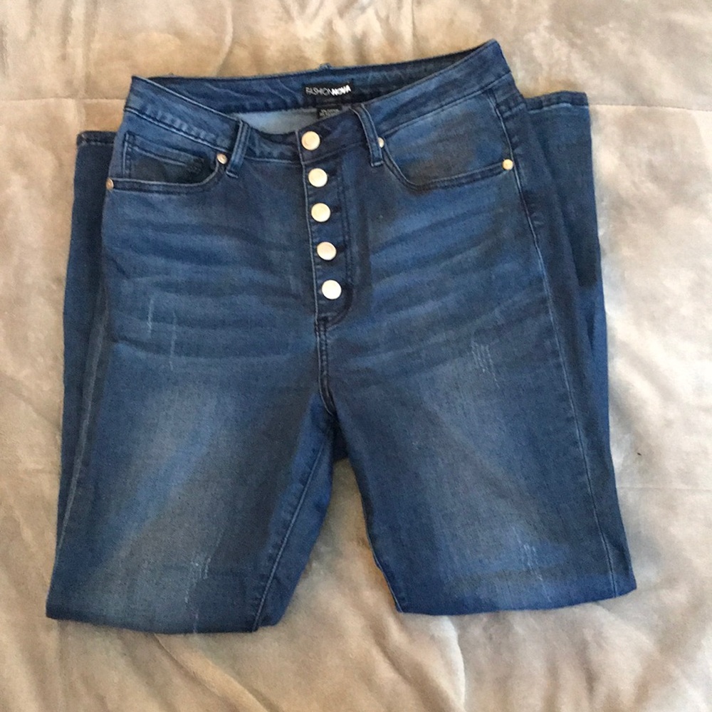 Worn once - Fashion Nova Blue Jeans